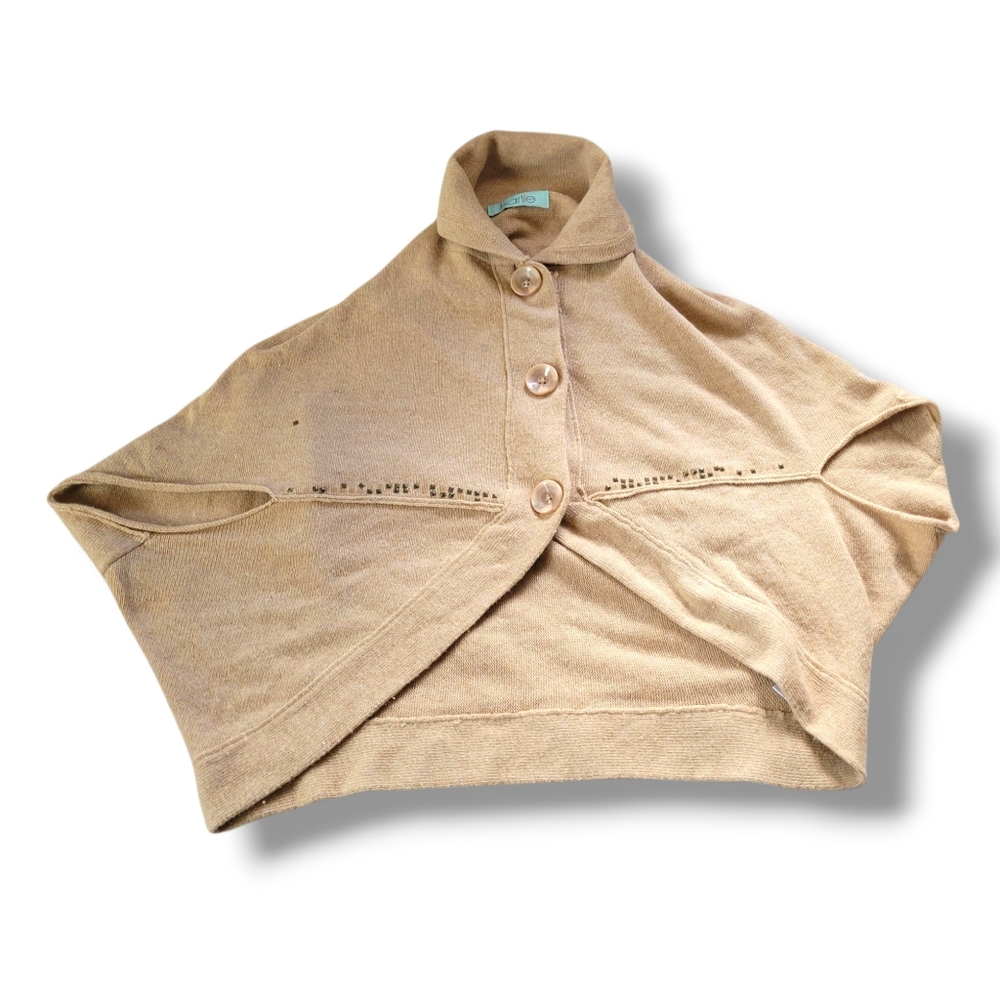 ✨️HP✨️Karlie | Cute Tan Studded Oversized Wool Blend Batwing Cardigan (SIZE S) - Picture 3 of 12
